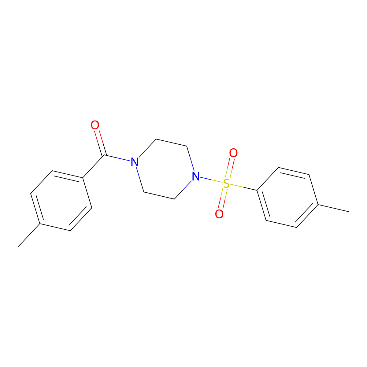 [4-(Toluene-4-sulfonyl)piperazin-1-yl](p-tolyl)methanone molecular structure, CAS 402946-88-7