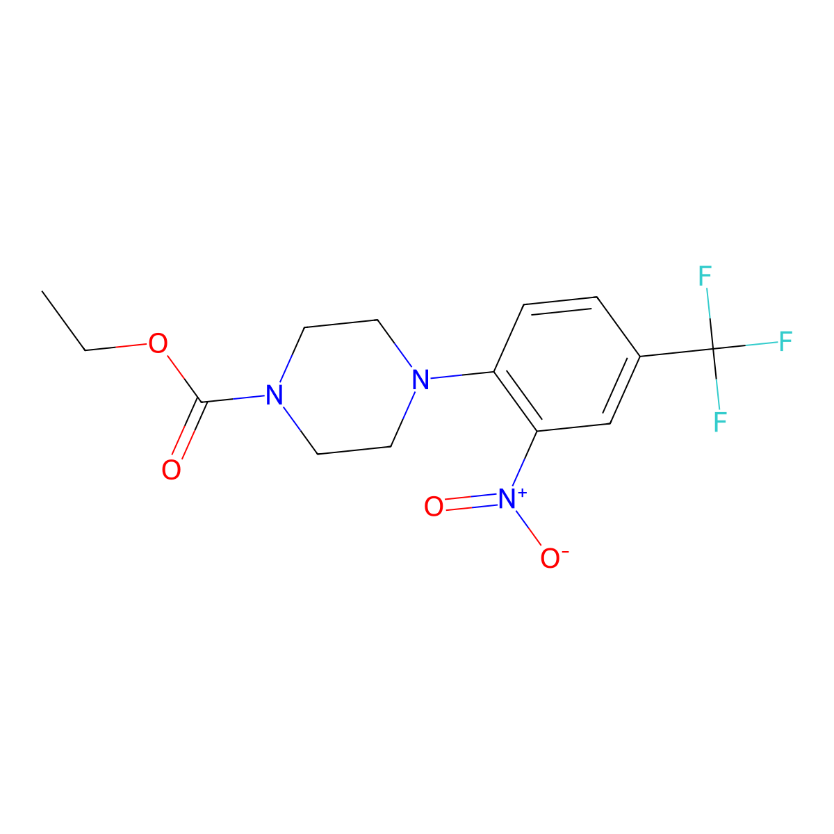 Ethyl 4-[2-nitro-4-(trifluoromethyl)phenyl]piperazine-1-carboxylate molecular structure, CAS 402946-94-5