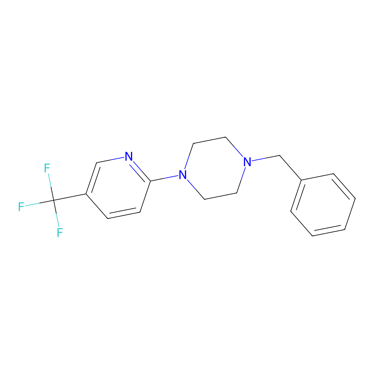 1-Benzyl-4-(5-(trifluoromethyl)-pyridin-2-yl)piperazine molecular structure, CAS 402946-95-6