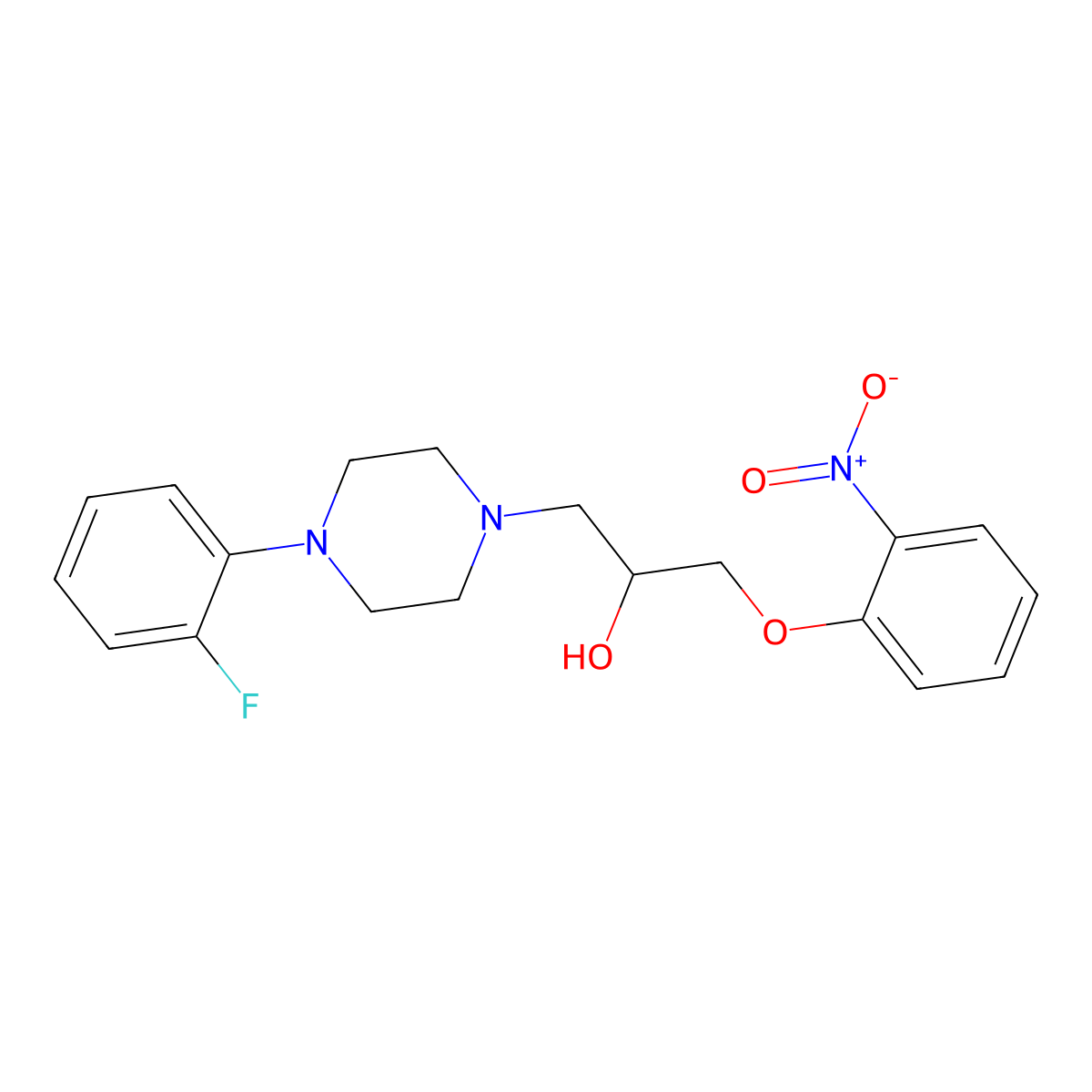 1-[4-(2-Fluorophenyl)piperazin-1-yl]-3-(2-nitrophenoxy)propan-2-ol molecular structure, CAS 402947-40-4