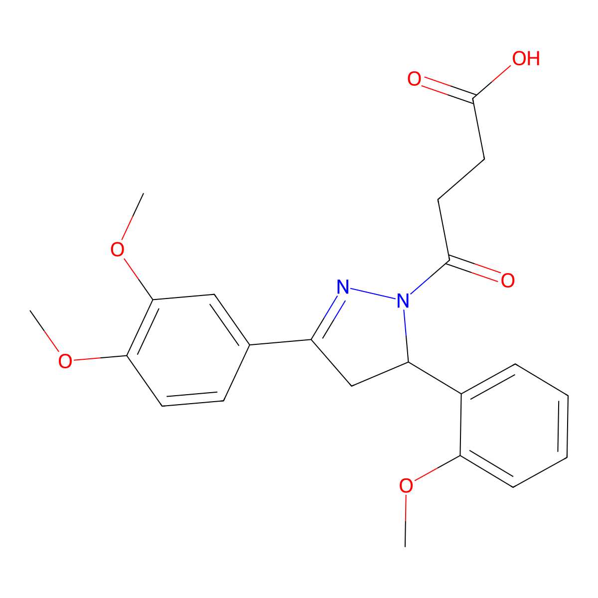4-[3-(3,4-dimethoxyphenyl)-5-(2-methoxyphenyl)-4,5-dihydro-1H-pyrazol-1-yl]-4-oxobutanoic acid molecular structure, CAS 402947-50-6