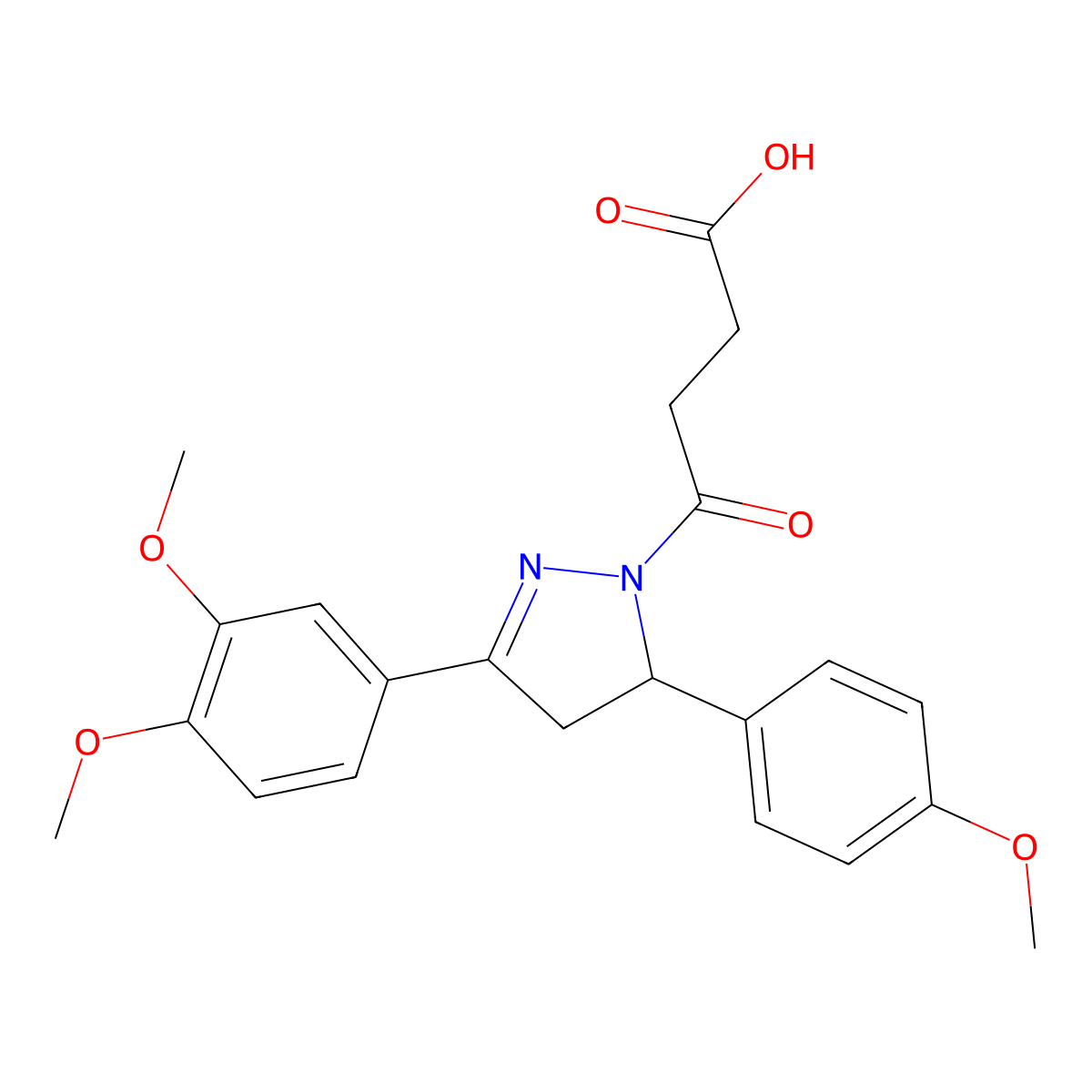 4-[3-(3,4-dimethoxyphenyl)-5-(4-methoxyphenyl)-4,5-dihydro-1H-pyrazol-1-yl]-4-oxobutanoic acid molecular structure, CAS 402947-51-7