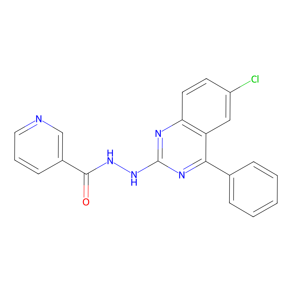 N'-(6-chloro-4-phenylquinazolin-2-yl)pyridine-3-carbohydrazide molecular structure, CAS 402951-26-2