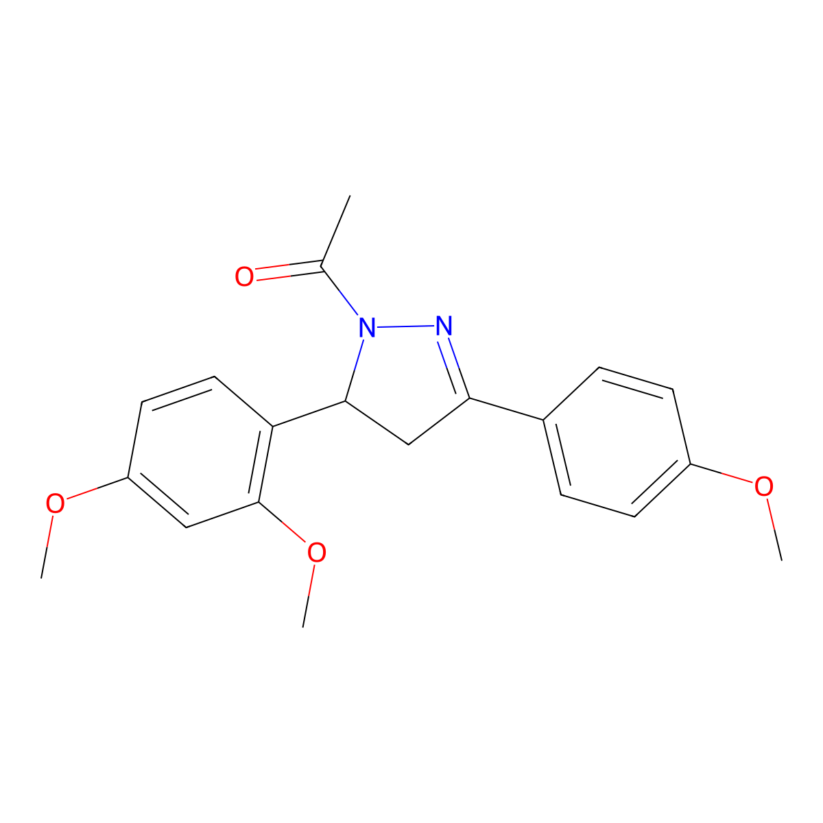 1-(5-(2,4-dimethoxyphenyl)-3-(4-methoxyphenyl)-4,5-dihydro-1H-pyrazol-1-yl)ethanone molecular structure, CAS 402951-38-6