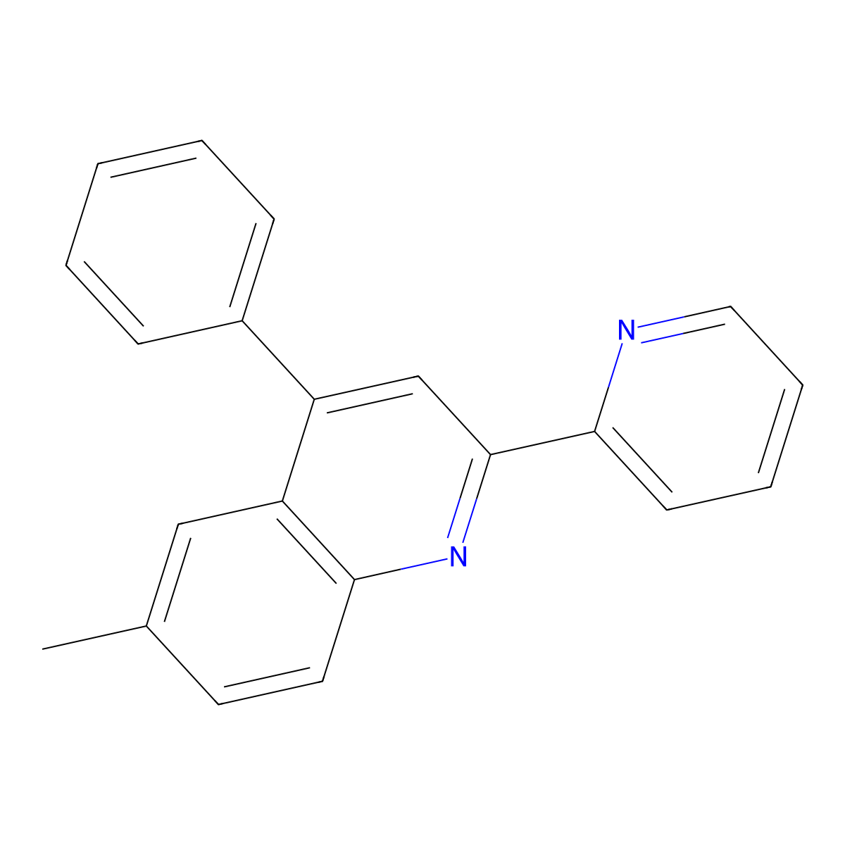 6-Methyl-4-phenyl-2-(pyridin-2-yl)quinoline molecular structure, CAS 402951-70-6