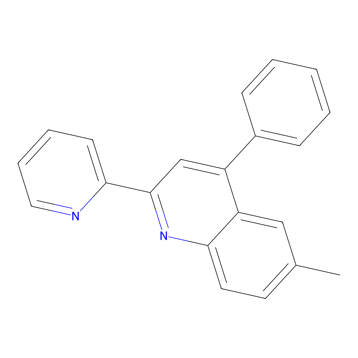 6-Methyl-4-phenyl-2-(pyridin-2-yl)quinoline molecular structure, CAS 402951-70-6