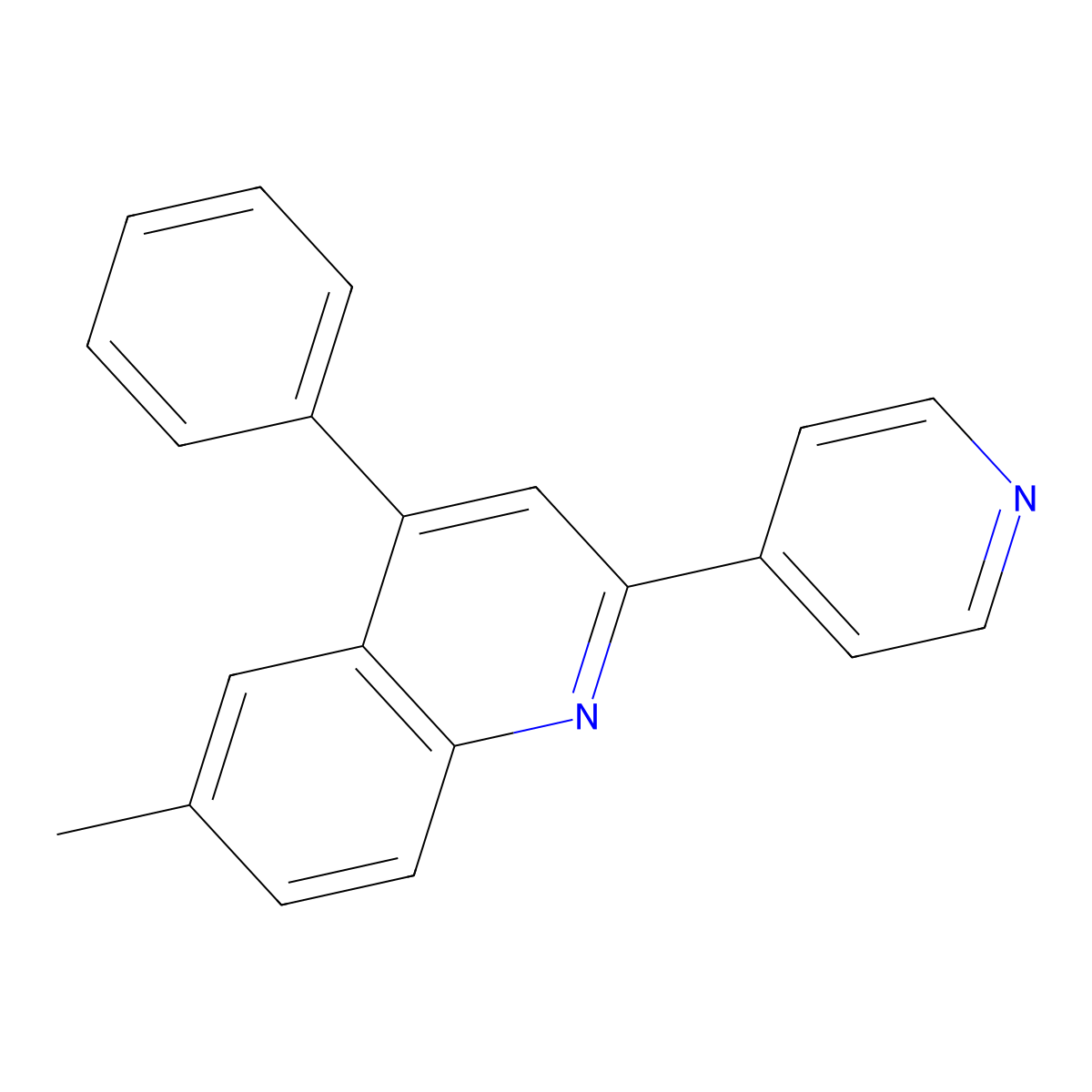 6-Methyl-4-phenyl-2-(pyridin-4-yl)quinoline molecular structure, CAS 402951-72-8