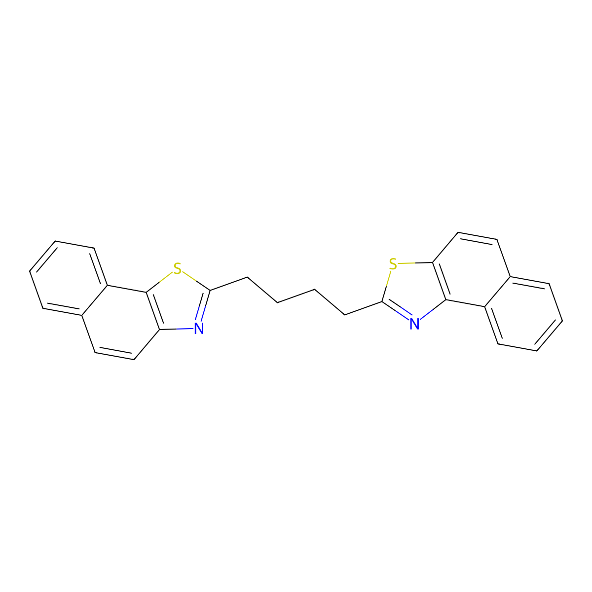 2-(4-(Naphtho[1,2-d]thiazol-2-yl)butyl)naphtho[2,1-d]thiazole molecular structure, CAS 402951-88-6