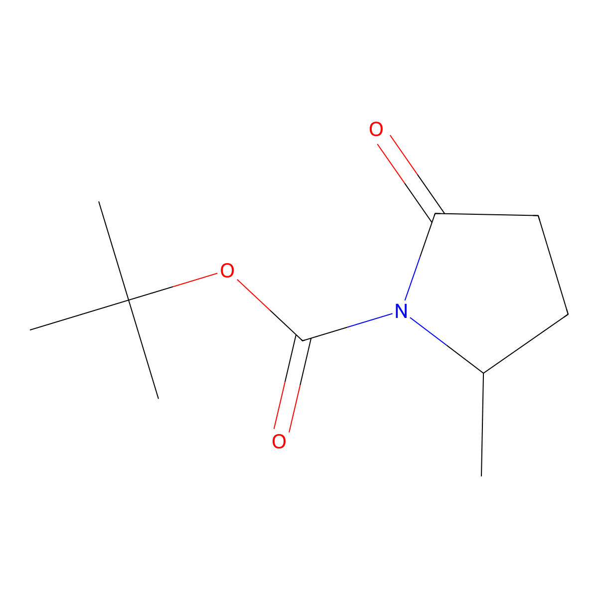 tert-butyl (2R)-2-methyl-5-oxopyrrolidine-1-carboxylate molecular structure, CAS 402955-77-5