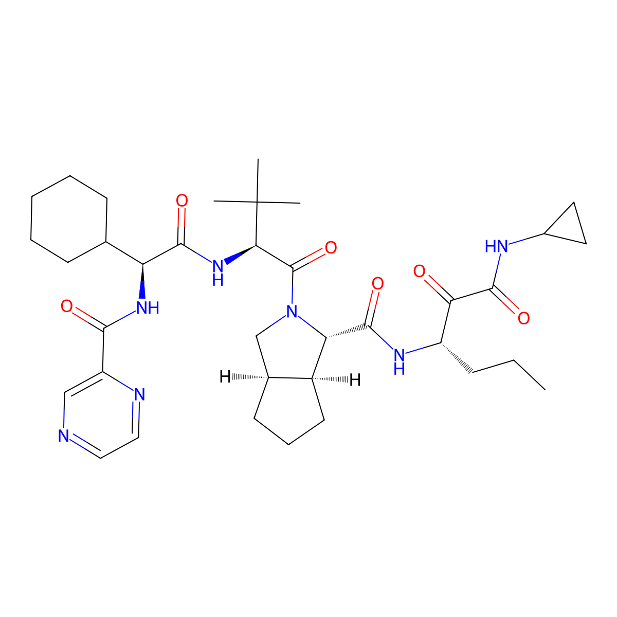 Telaprevir molecular structure, CAS 402957-28-2