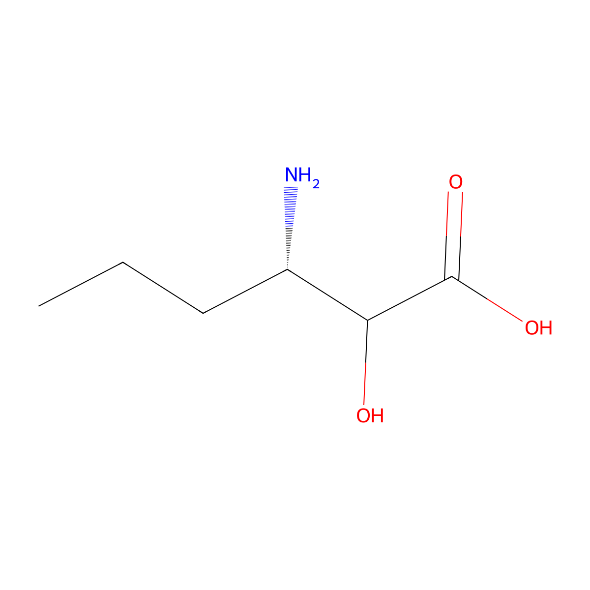 (3S)-3-Amino-2-hydroxyhexanoic acid molecular structure, CAS 402959-32-4