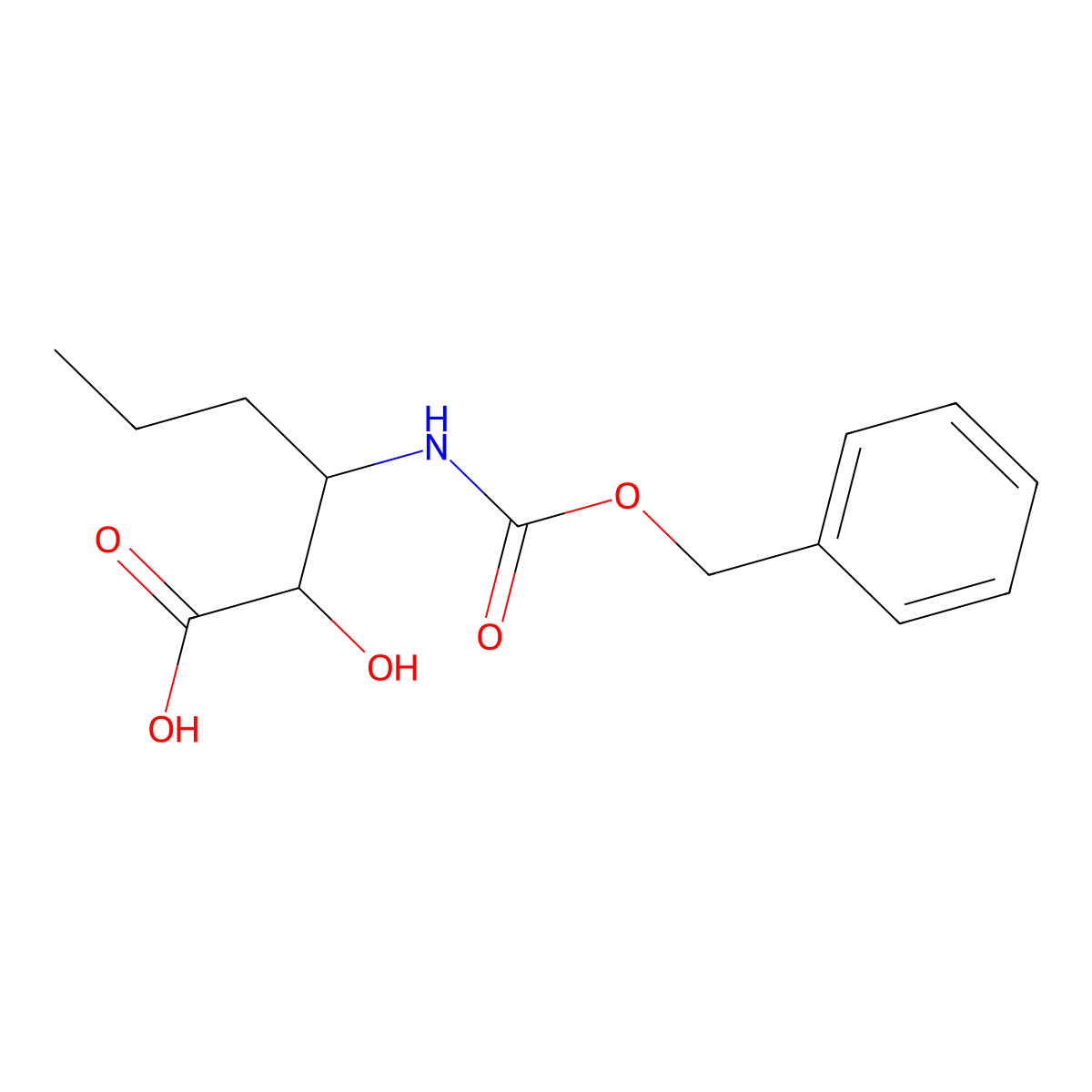 (3S)-3-(((Benzyloxy)carbonyl)amino)-2-hydroxyhexanoic acid molecular structure, CAS 402959-33-5
