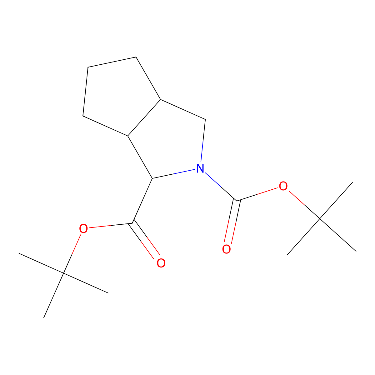 (1S,3aR,6aS)-Di-tert-butyl hexahydrocyclopenta[c]pyrrole-1,2(1H)-dicarboxylate molecular structure, CAS 402960-06-9
