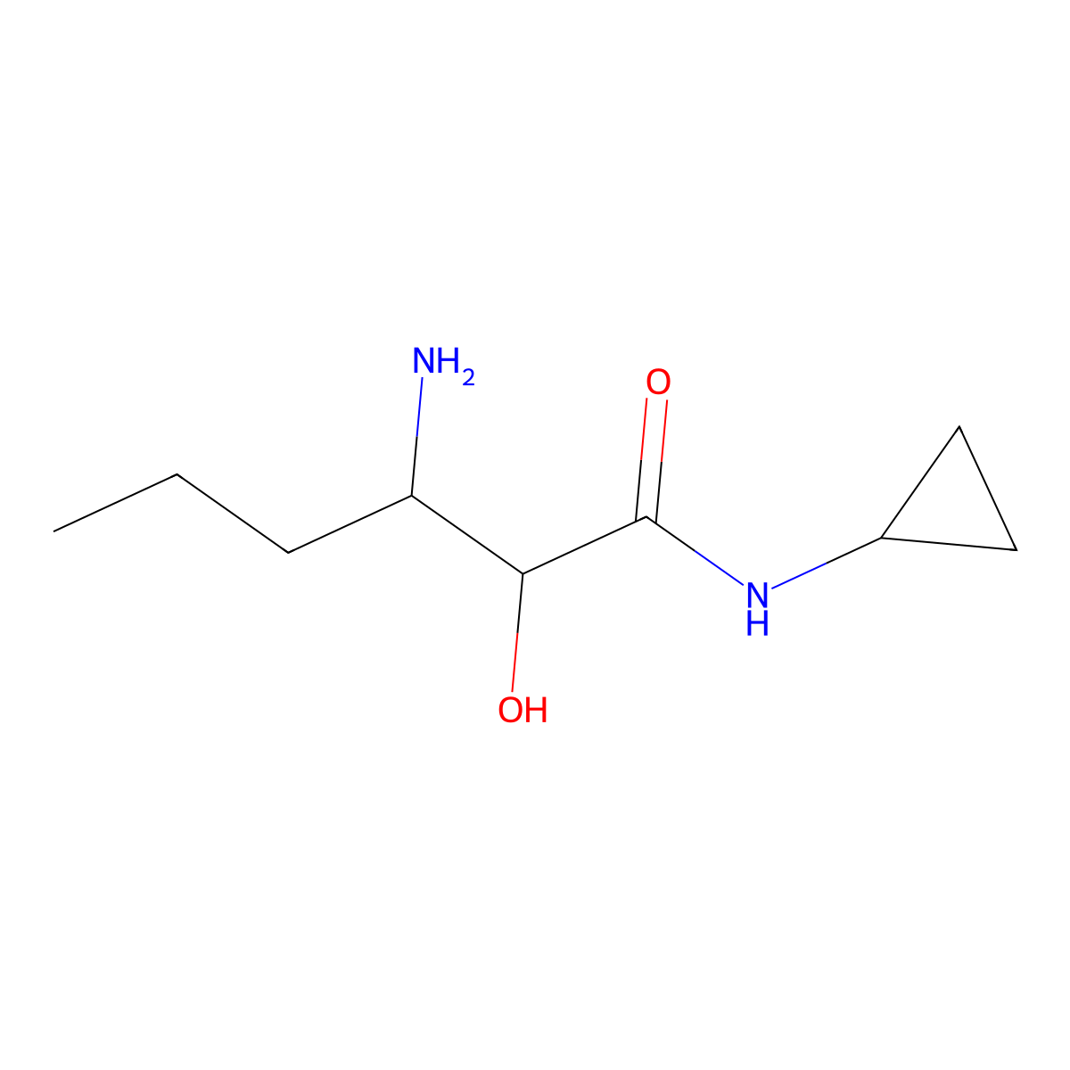 (3S)-3-Amino-N-cyclopropyl-2-hydroxyhexanamide molecular structure, CAS 402960-19-4