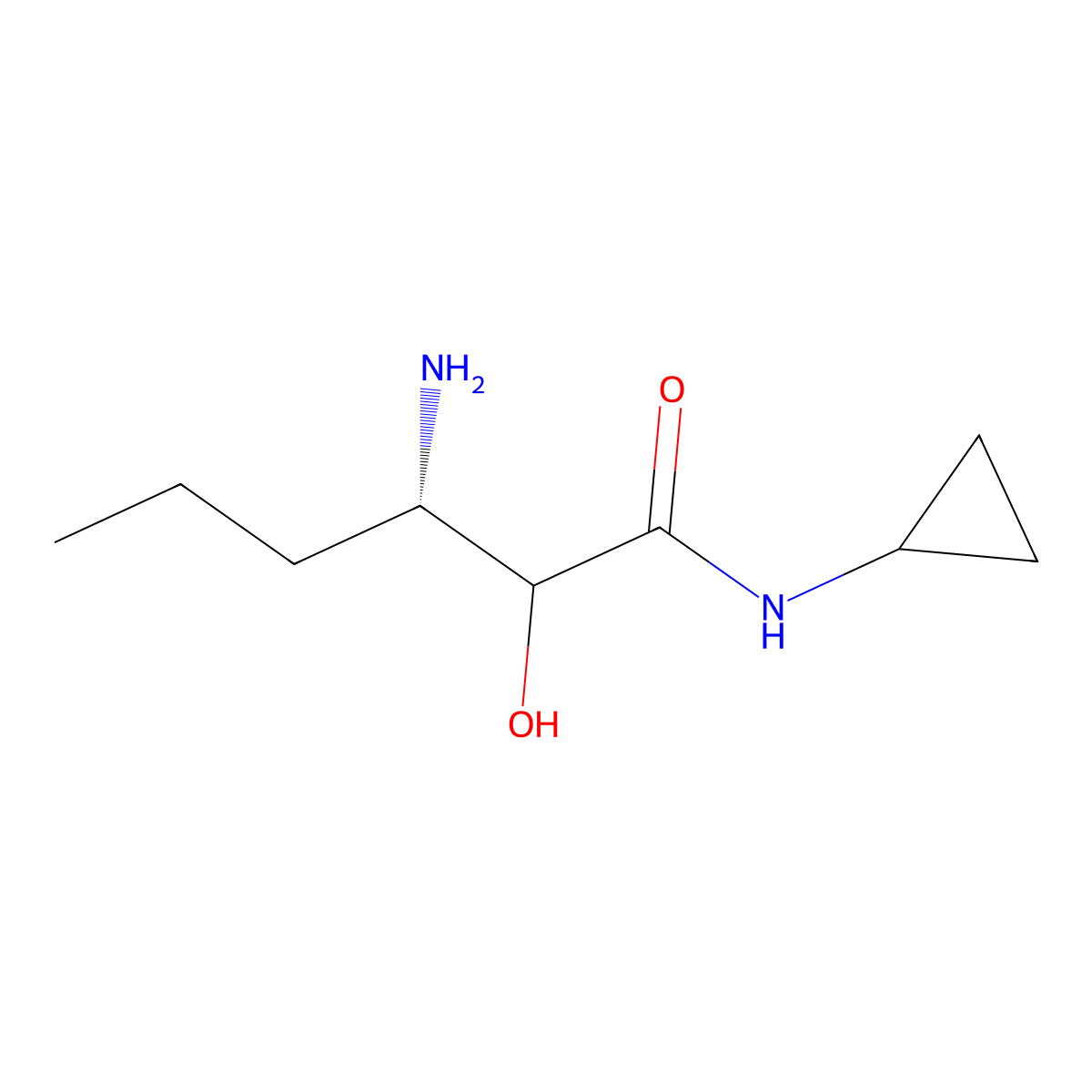 (3S)-3-Amino-N-cyclopropyl-2-hydroxyhexanamide molecular structure, CAS 402960-19-4