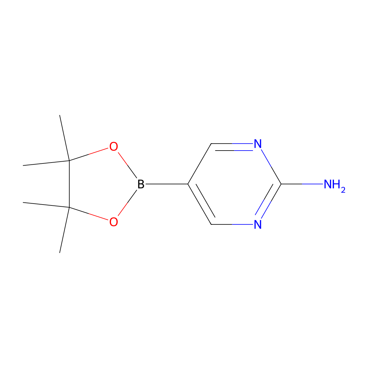 2-Aminopyrimidine-5-boronic acid, pinacol ester molecular structure, CAS 402960-38-7