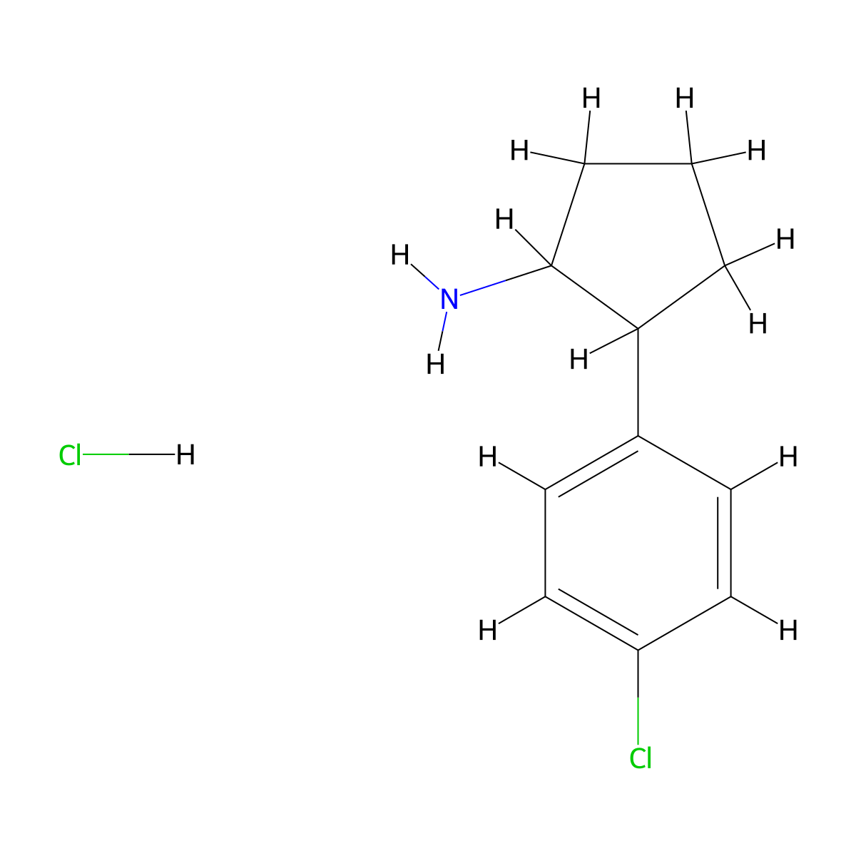 2-(4-Chlorophenyl)cyclopentan-1-amine hydrochloride molecular structure, CAS 40297-15-2