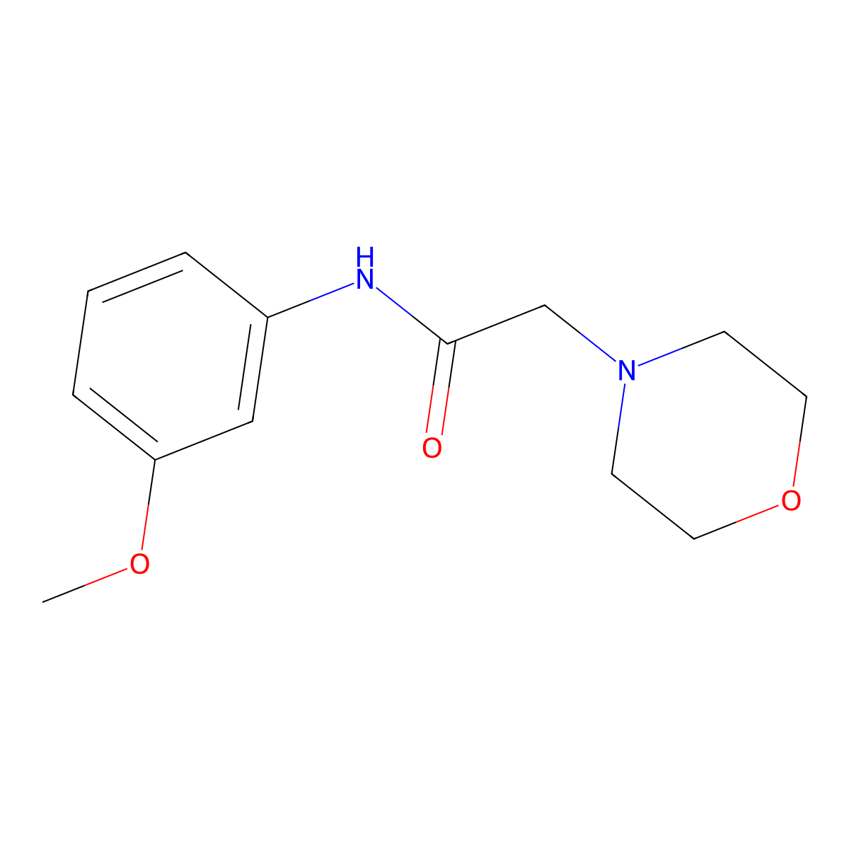 4-Morpholineacetamide, N-(3-methoxyphenyl)- molecular structure, CAS 40297-46-9