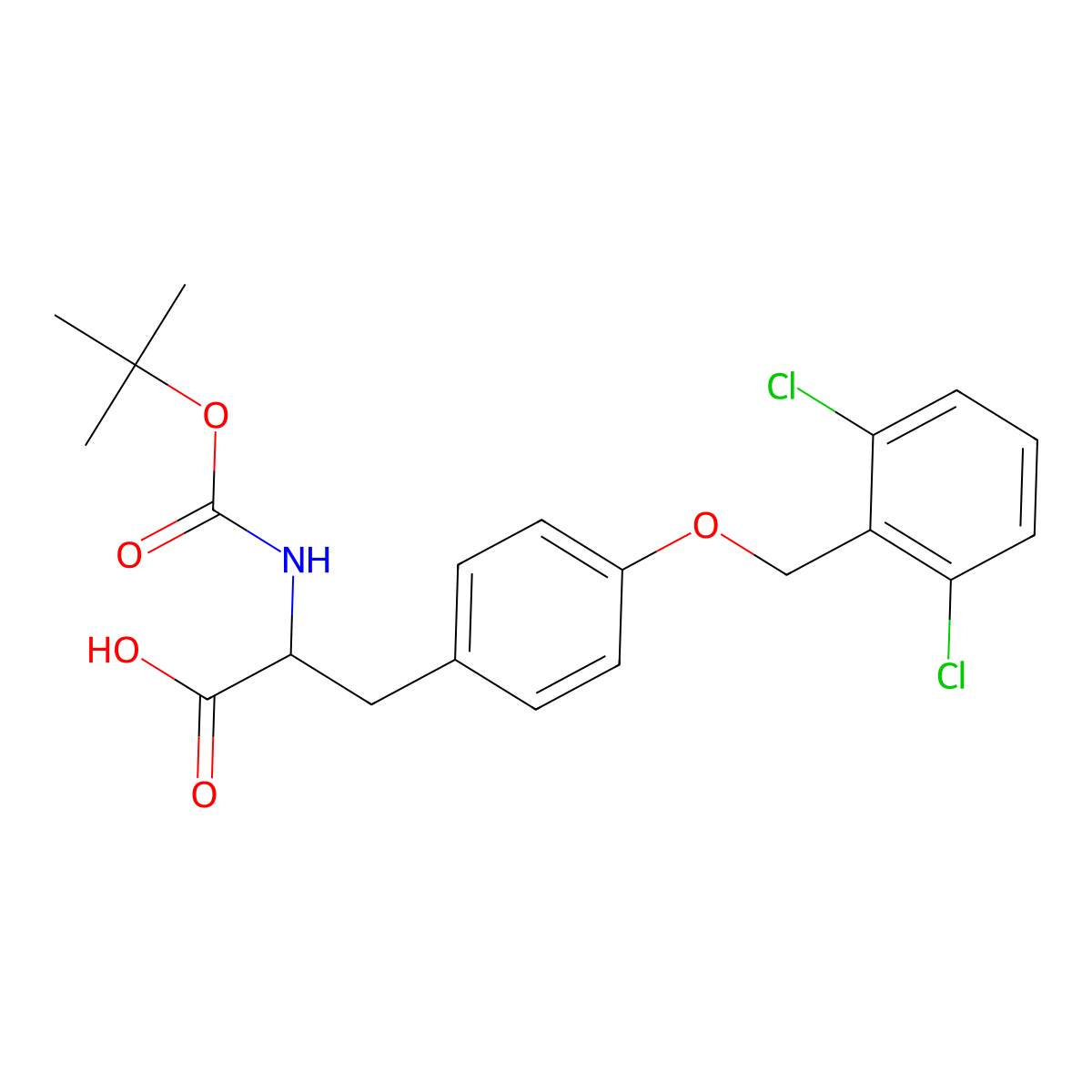 L-Tyrosine, O-[(2,6-dichlorophenyl)methyl]-N-[(1,1-dimethylethoxy)carbonyl]- molecular structure, CAS 40298-71-3