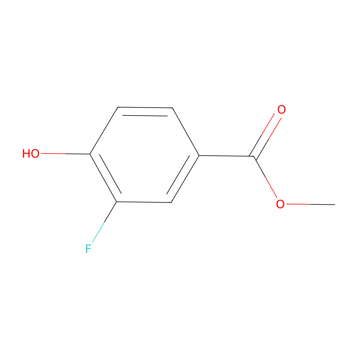 Methyl 3-fluoro-4-hydroxybenzoate molecular structure, CAS 403-01-0