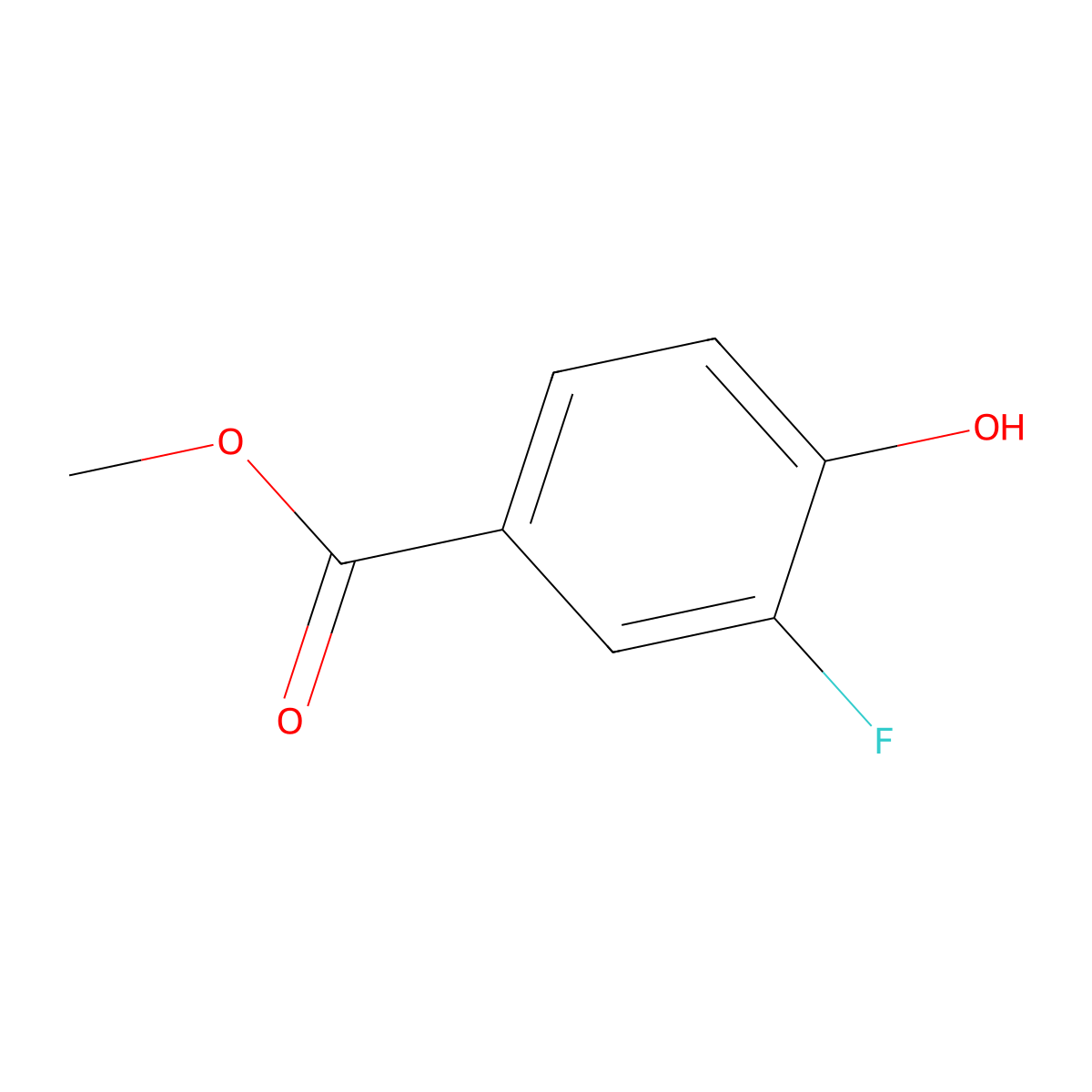Methyl 3-fluoro-4-hydroxybenzoate molecular structure, CAS 403-01-0
