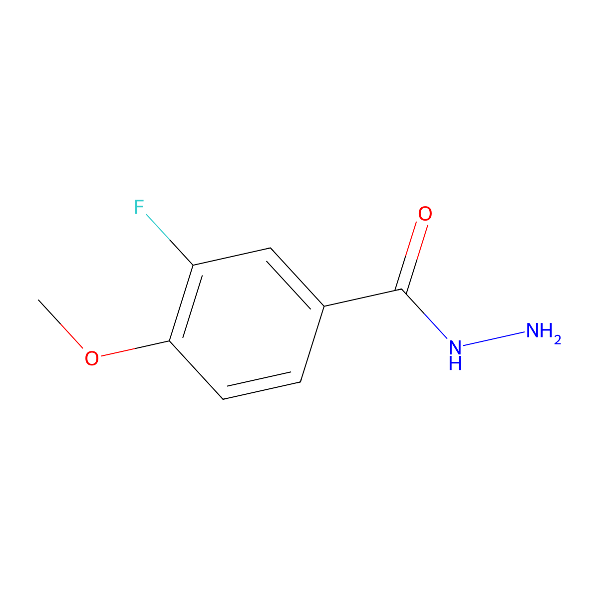 3-Fluoro-4-methoxybenzohydrazide molecular structure, CAS 403-10-1