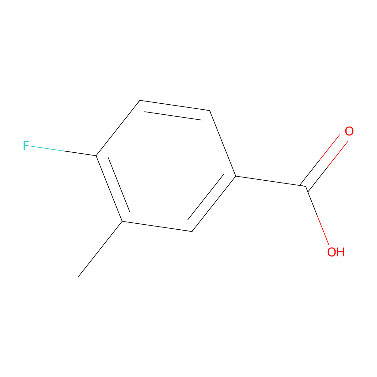 4-Fluoro-3-methylbenzoic acid molecular structure, CAS 403-15-6