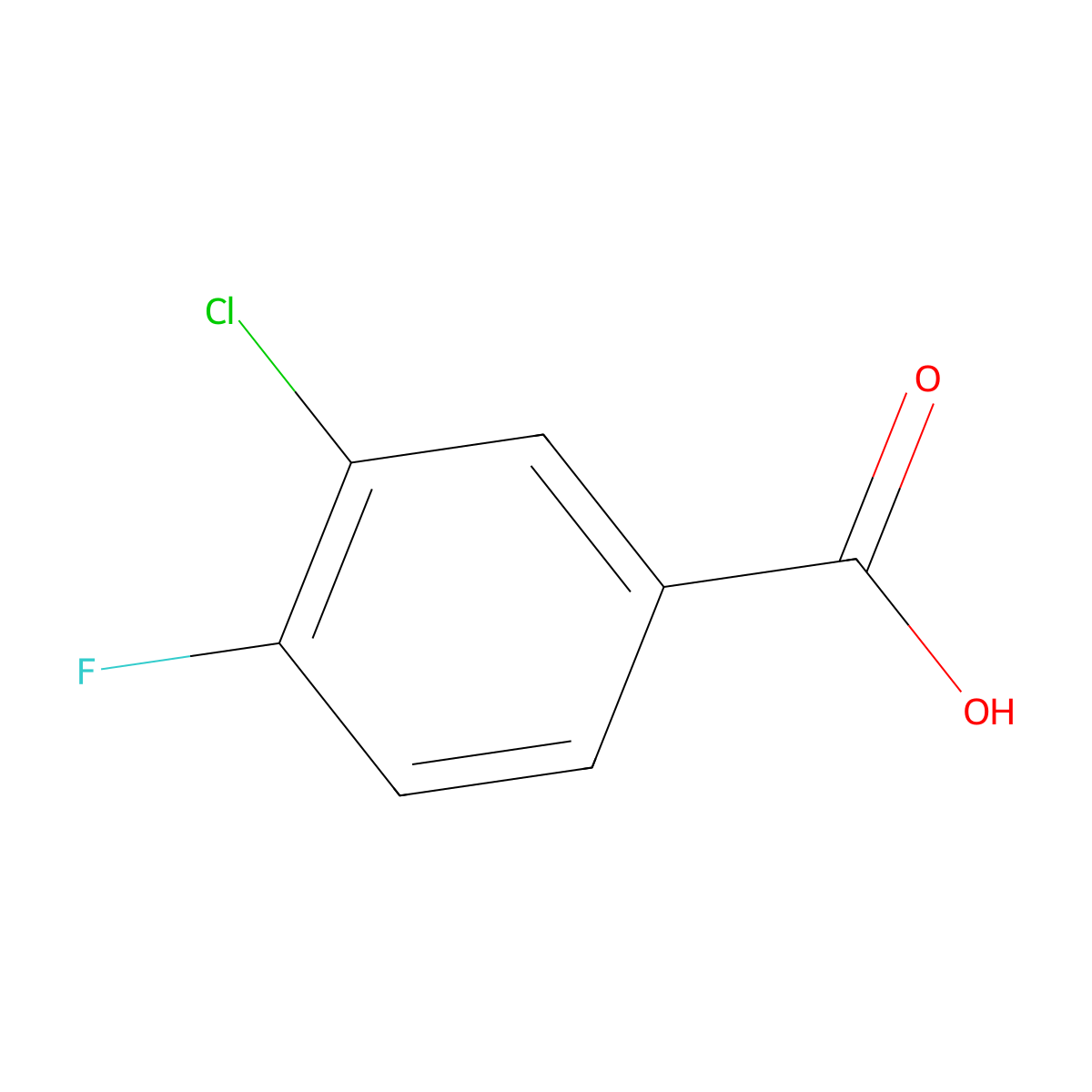 3-Chloro-4-fluorobenzoic acid molecular structure, CAS 403-16-7