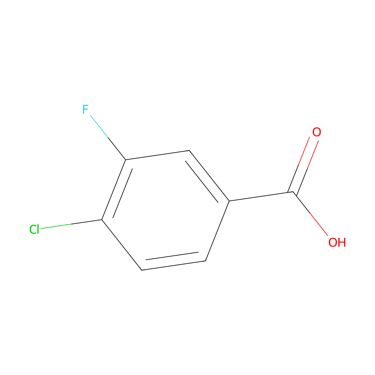 4-Chloro-3-fluorobenzoic acid molecular structure, CAS 403-17-8