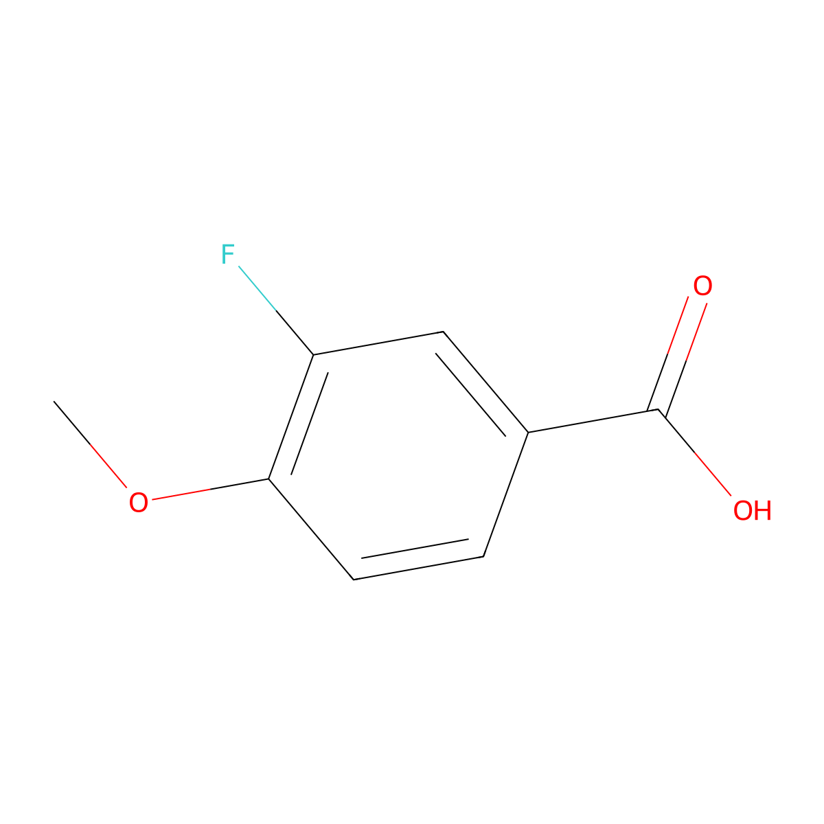 3-Fluoro-4-methoxybenzoic acid molecular structure, CAS 403-20-3