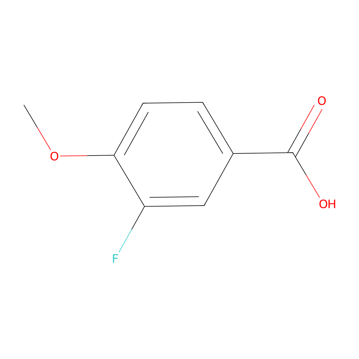3-Fluoro-4-methoxybenzoic acid molecular structure, CAS 403-20-3