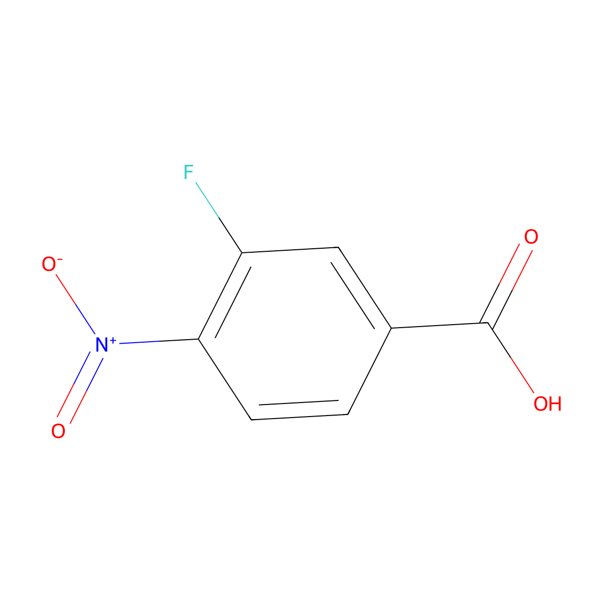 3-Fluoro-4-nitrobenzoic acid molecular structure, CAS 403-21-4