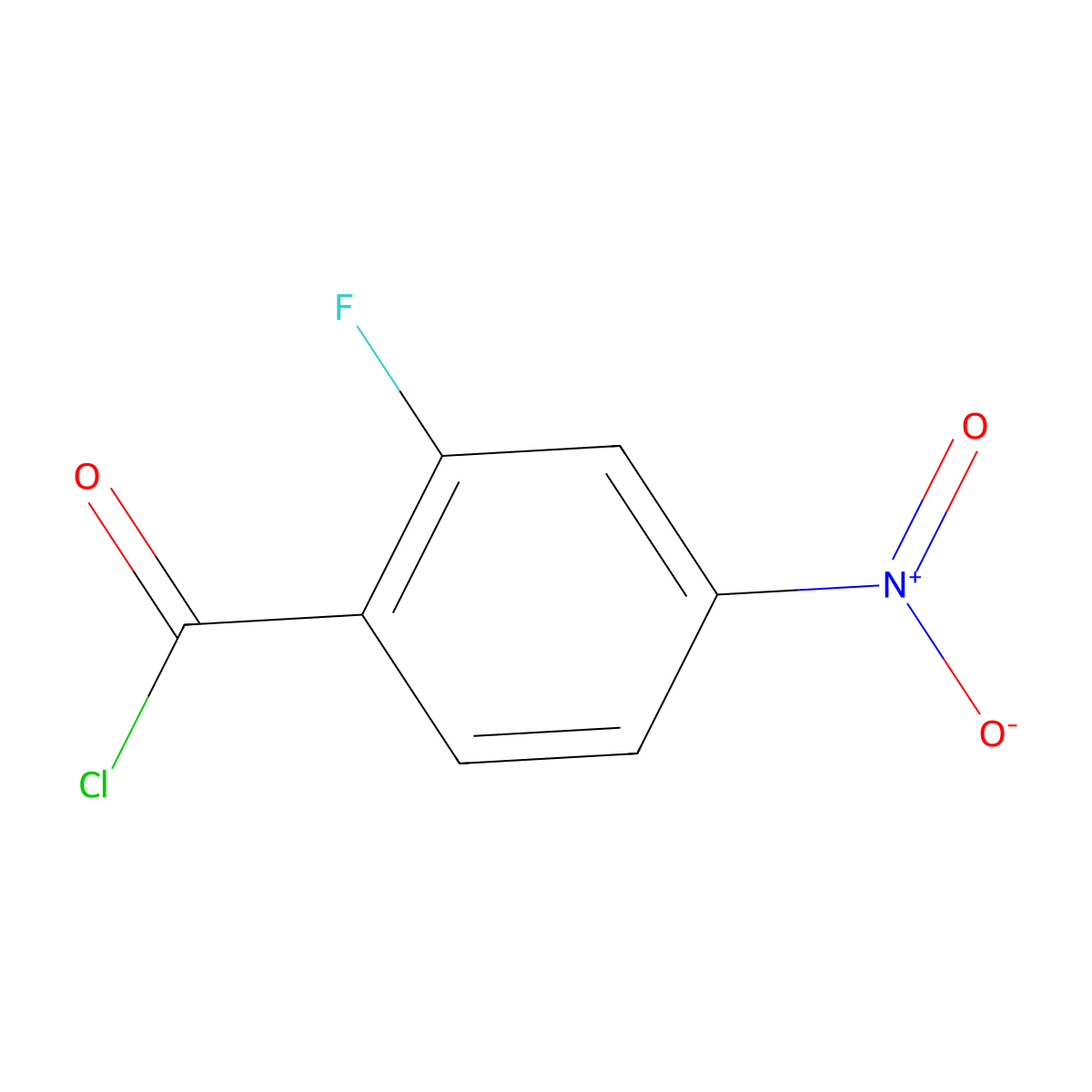 2-Fluoro-4-nitrobenzoyl chloride molecular structure, CAS 403-23-6