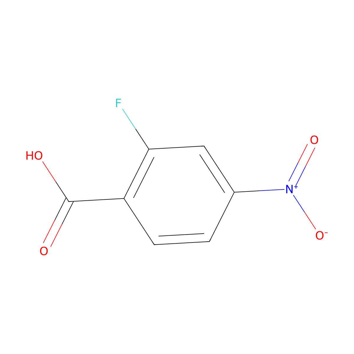 2-Fluoro-4-nitrobenzoic acid molecular structure, CAS 403-24-7