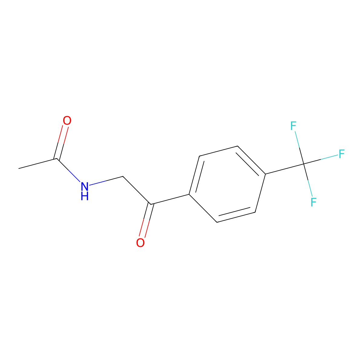 N-(2-oxo-2-(4-(trifluoromethyl)phenyl)ethyl)acetamide molecular structure, CAS 403-34-9