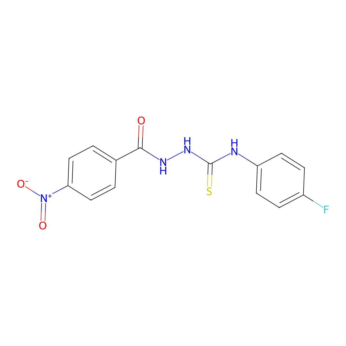 1-(4-Fluorophenyl)-3-[(4-nitrobenzoyl)amino]thiourea molecular structure, CAS 403-35-0