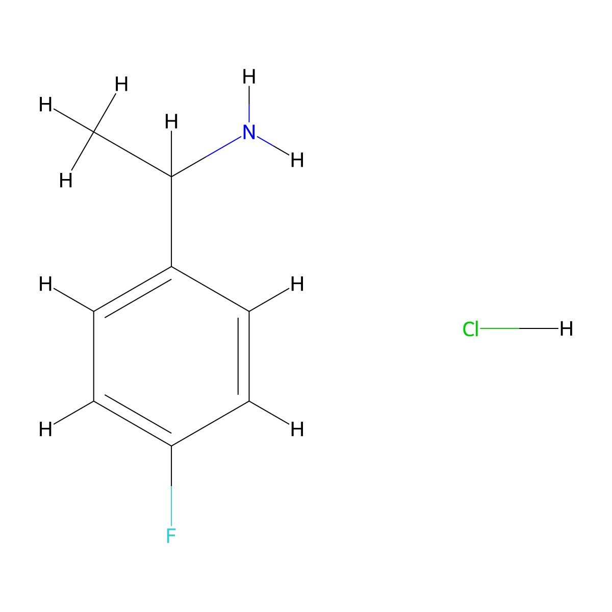 1-(4-Fluorophenyl)ethanamine hydrochloride molecular structure, CAS 403-37-2