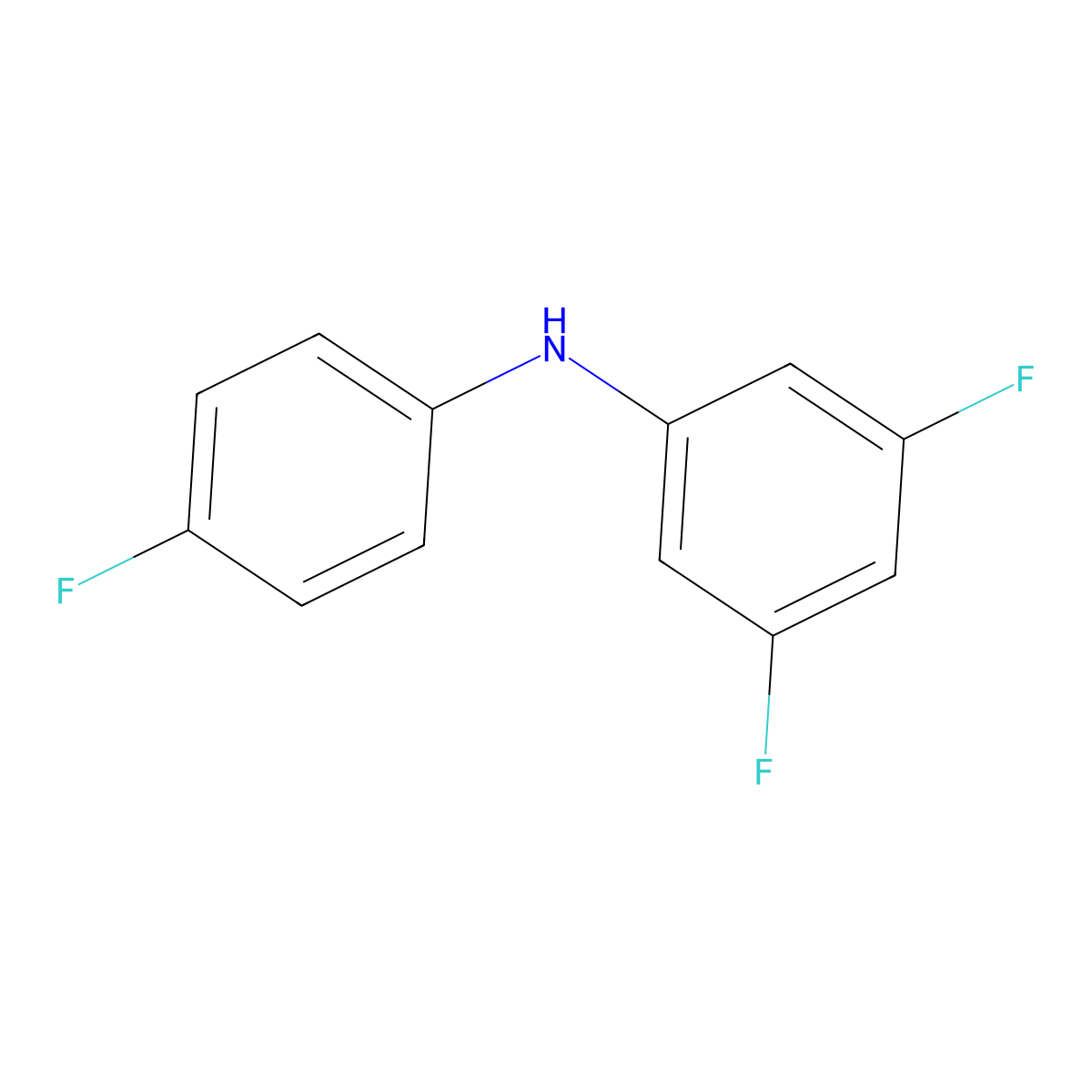 3,5-Difluoro-n-(4-fluorophenyl)aniline molecular structure, CAS 403-80-5