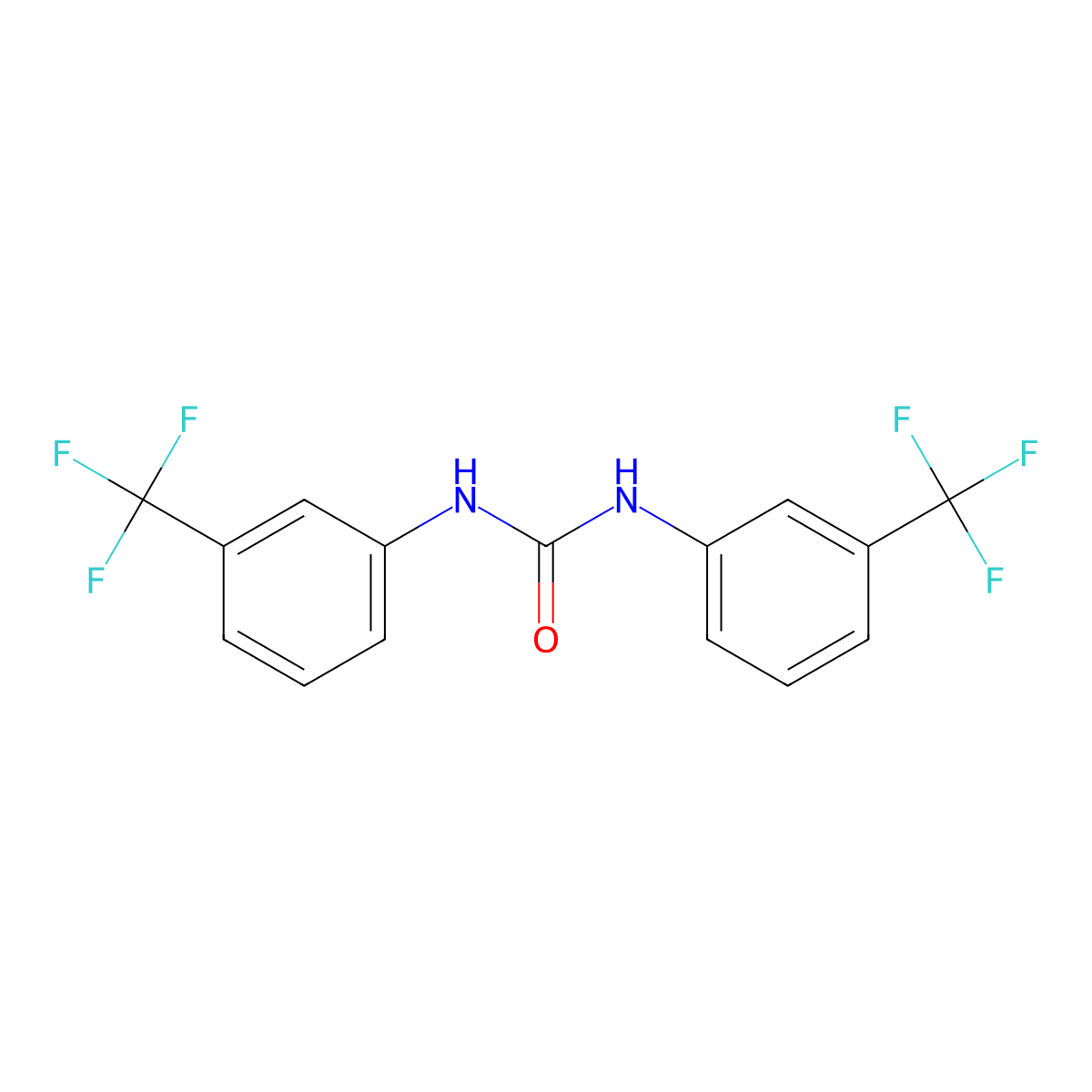 N,N'-Di-(m-trifluoromethylphenyl)urea molecular structure, CAS 403-96-3