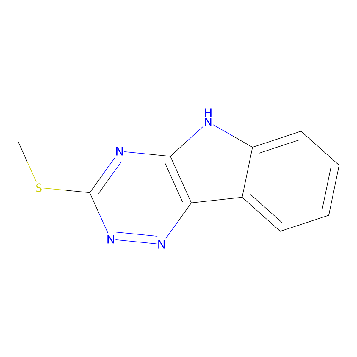 3-(methylsulfanyl)-5H-[1,2,4]triazino[5,6-b]indole molecular structure, CAS 4030-04-0