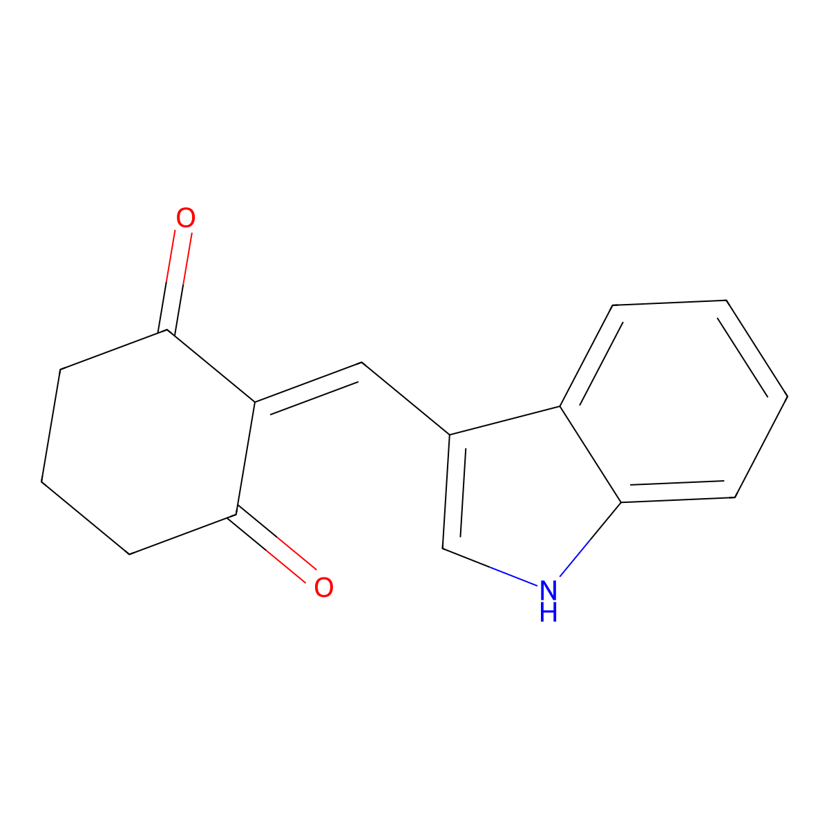 2-(1h-Indol-3-ylmethylidene)cyclohexane-1,3-dione molecular structure, CAS 40302-36-1