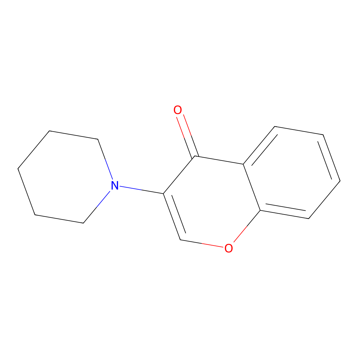3-piperidino-4H-chromen-4-one molecular structure, CAS 40302-79-2