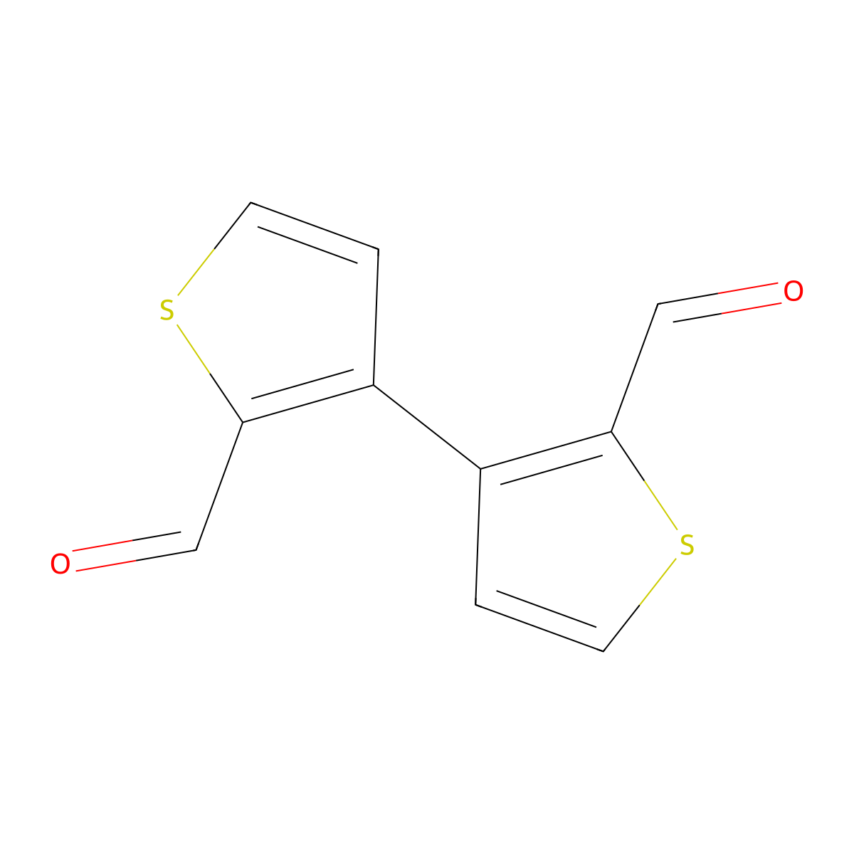 [3,3'-Bithiophene]-2,2'-dicarboxaldehyde molecular structure, CAS 40306-89-6