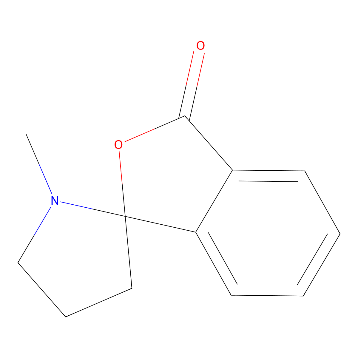 Spiro(isobenzofuran-1(3H),2'-pyrrolidin)-3-one, 1'-methyl- molecular structure, CAS 4031-12-3