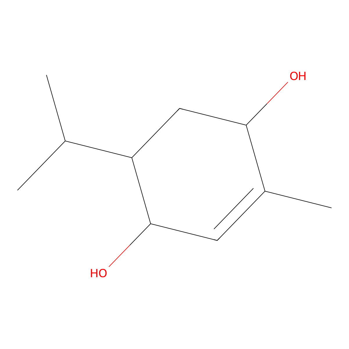 5-Isopropyl-2-methylcyclohex-2-ene-1,4-diol molecular structure, CAS 4031-55-4