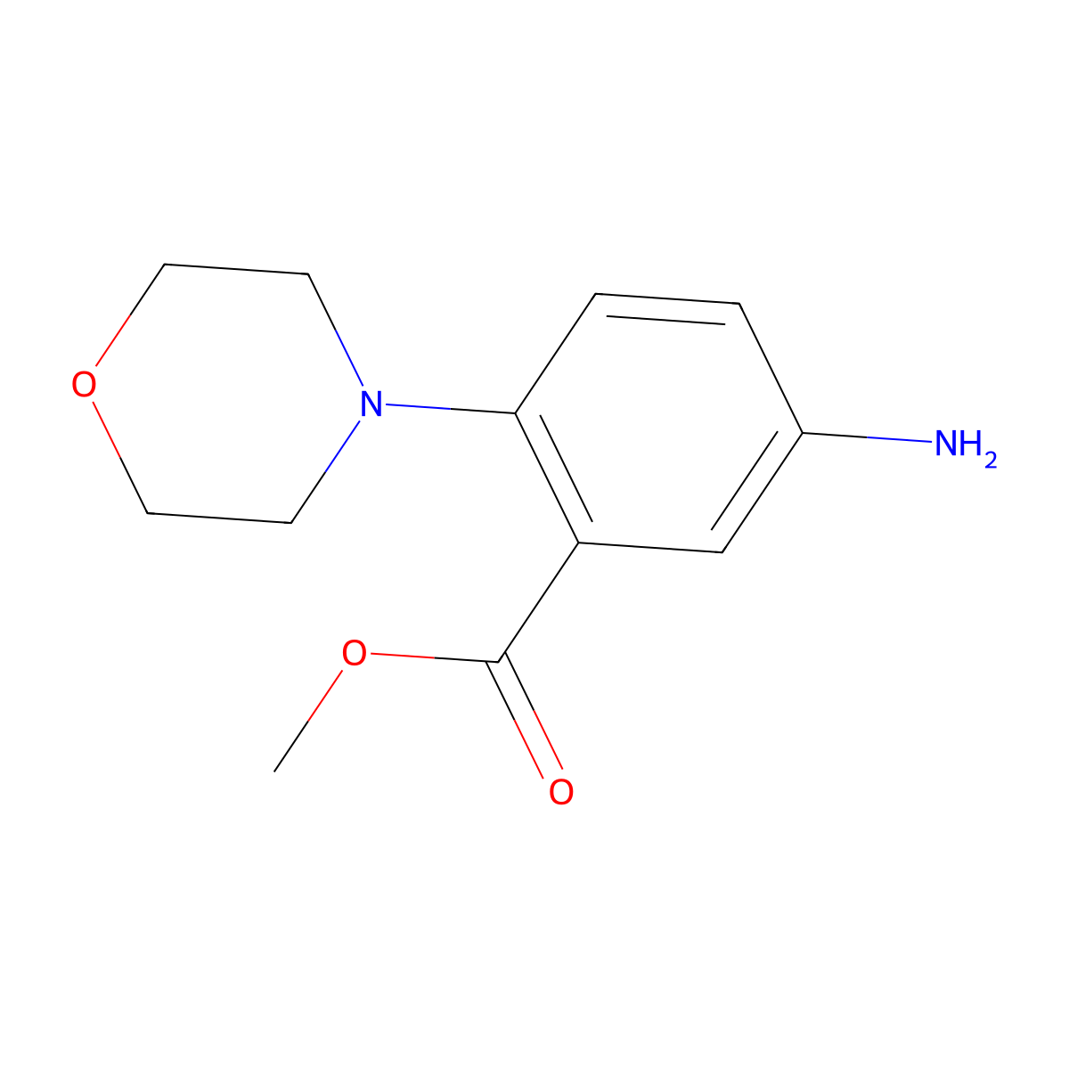 Methyl 5-amino-2-morpholinobenzoate molecular structure, CAS 4031-84-9