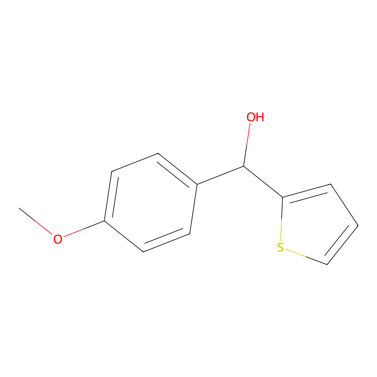 4-Methoxyphenyl-(2-thienyl)methanol molecular structure, CAS 40310-33-6