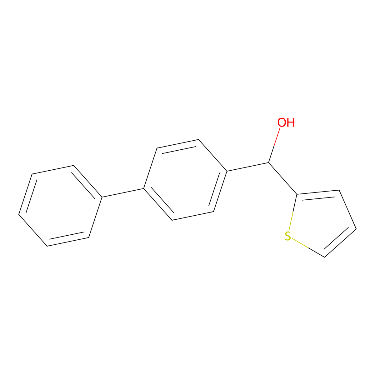 [1,1'-Biphenyl]-4-YL(thiophen-2-YL)methanol molecular structure, CAS 40310-34-7