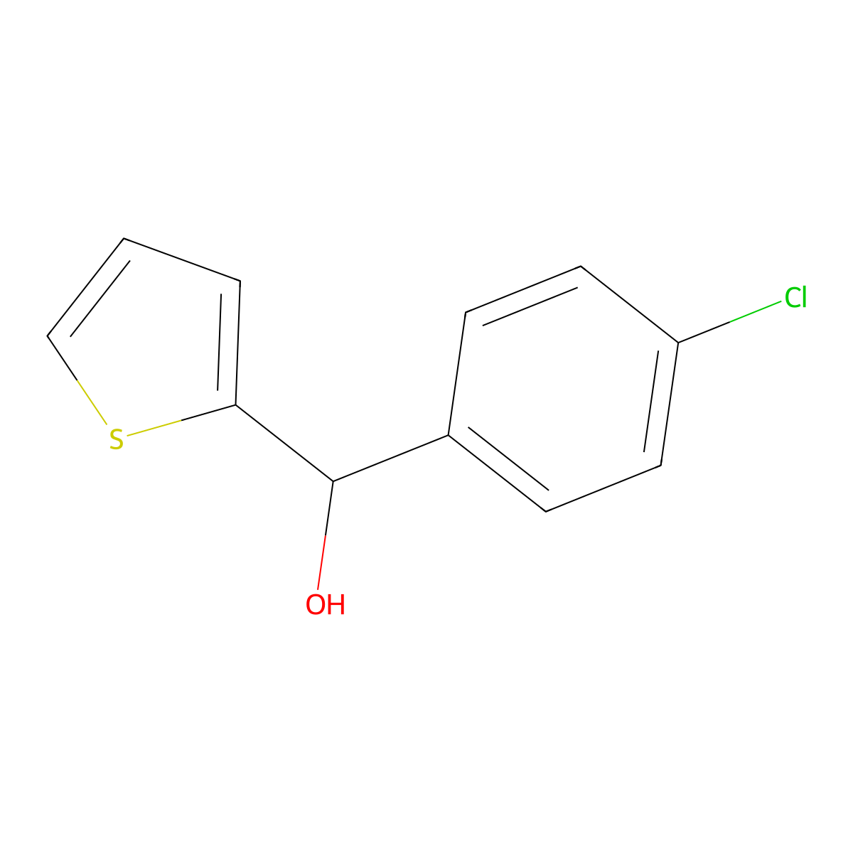 (4-Chlorophenyl)(thiophen-2-yl)methanol molecular structure, CAS 40310-35-8