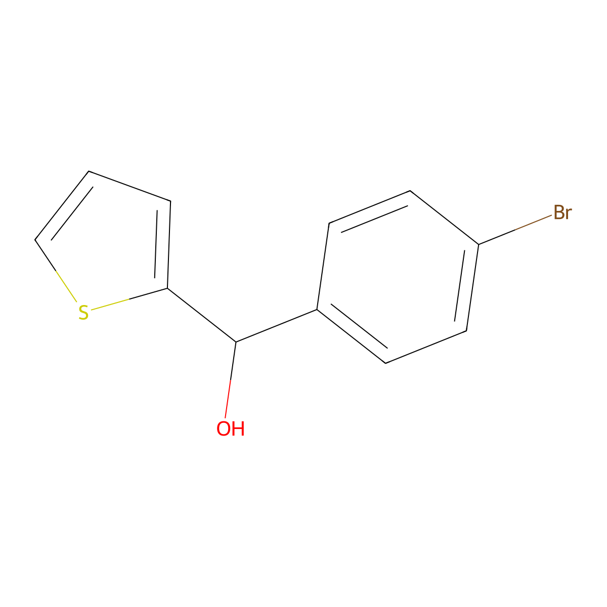 (4-Bromophenyl)(thiophen-2-yl)methanol molecular structure, CAS 40310-36-9
